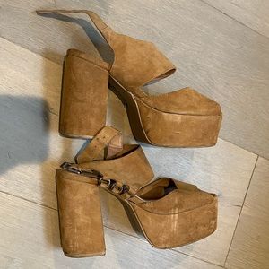 Jeffrey Campbell Brown Suede Platform Heels